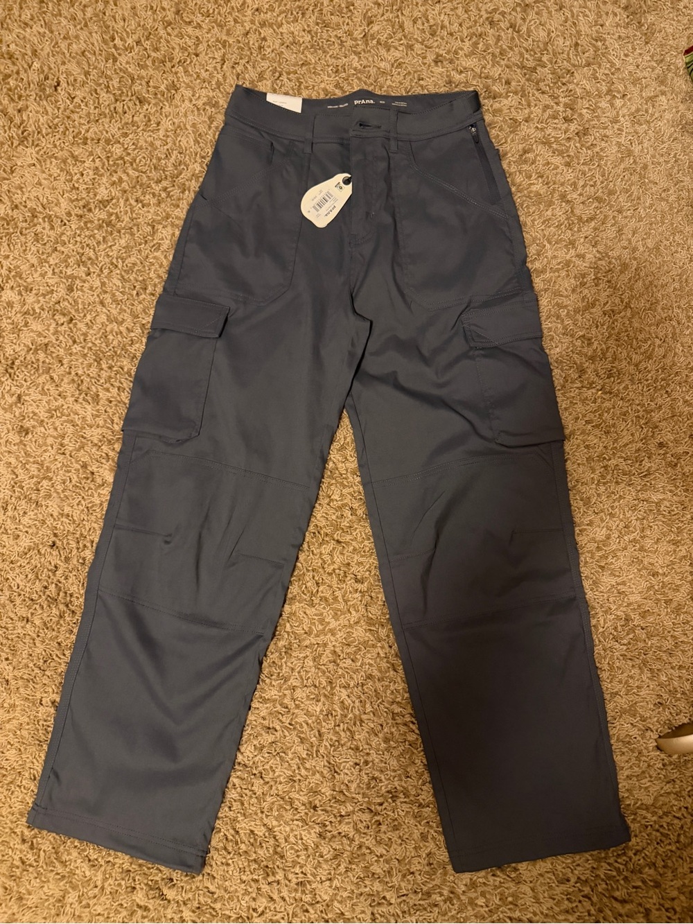 New Prana Stretch Zion Cargo Pants High Rise Relaxed 10/31 Color Thundercloud